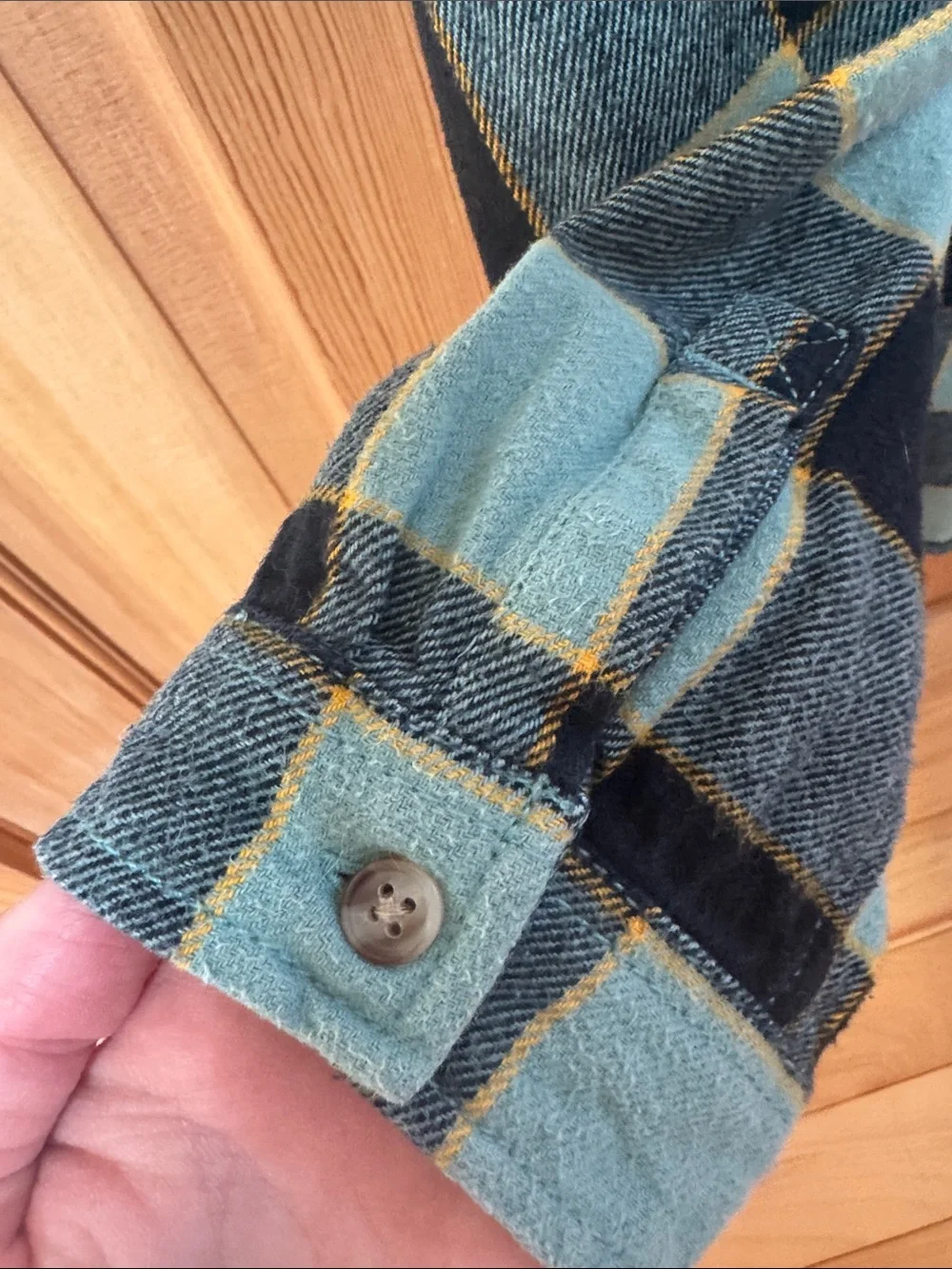 Tea Collection Black and Teal Plaid Button-Down Shirt